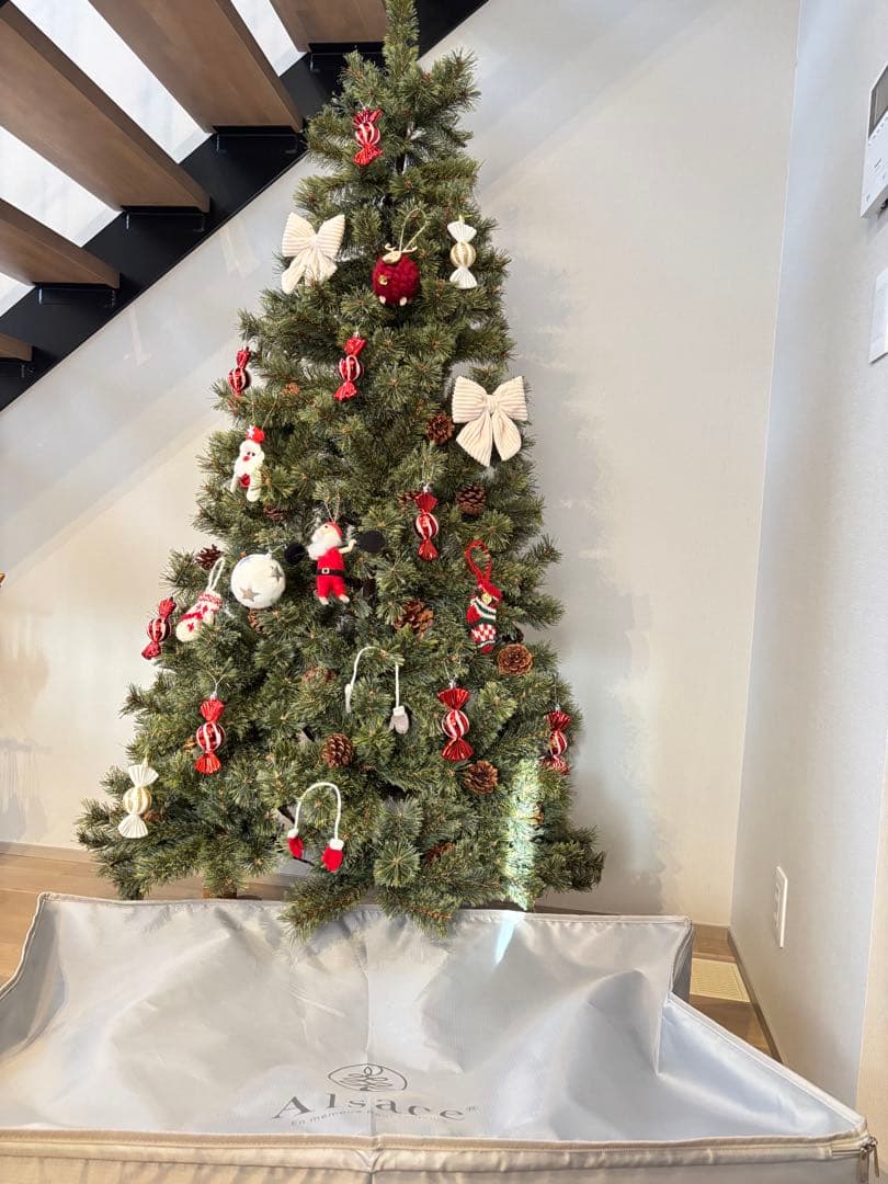 アルザス　クリスマスツリー 180cm 収納袋、オーナメントセット