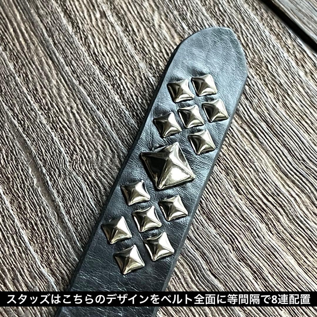 オーダー品　スタッズナローロングベルト　シルバーピラミッド　ミッスーリ