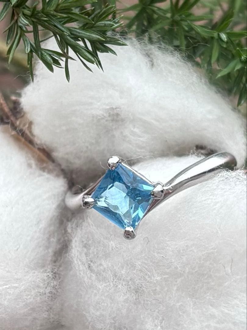 PT900 ブルー色石リング　9-11号