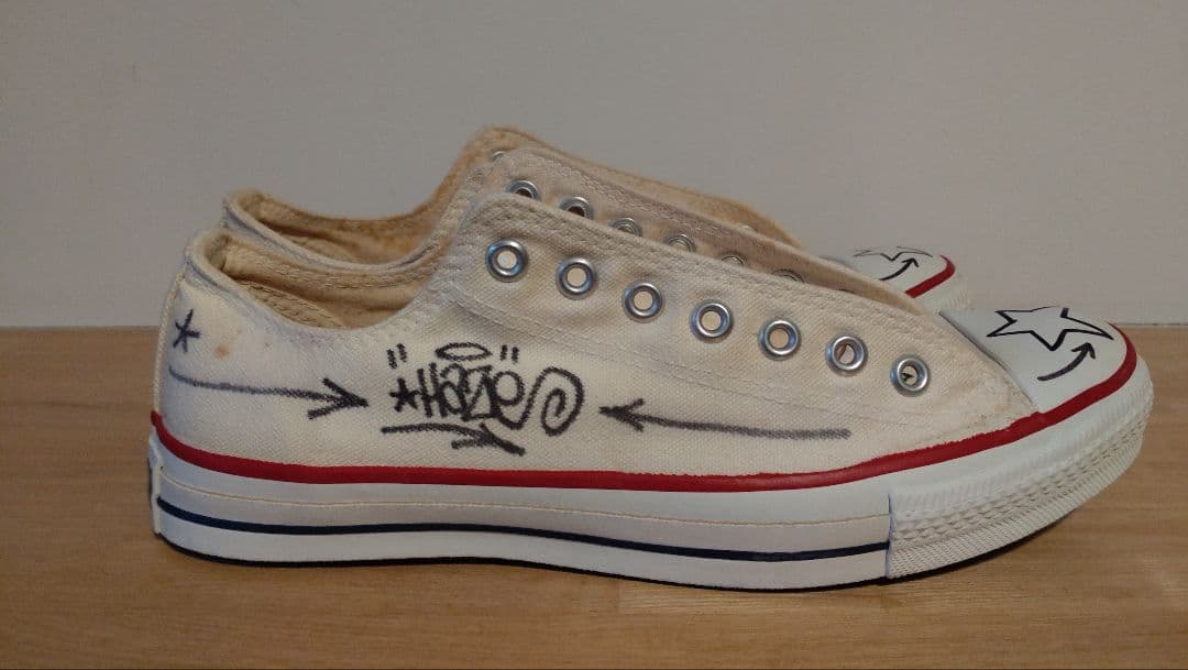 【超貴重】エリック・ヘイズ 直筆アート入り 米国製コンバース