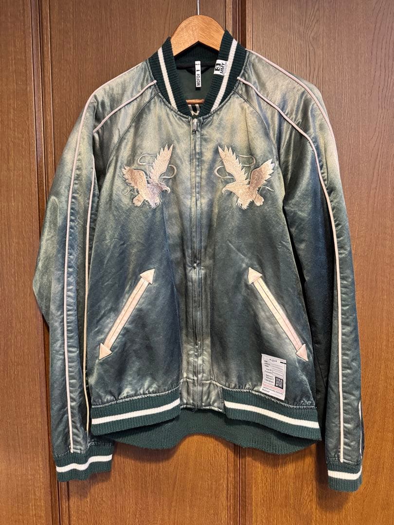 カイエン ミハラヤスヒロ スーベニアジャケット スカジャン グリーン