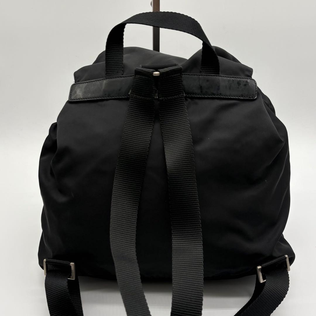 美品　PRADA プラダ リュック バックパック 三角ロゴ 巾着 ナイロン 黒