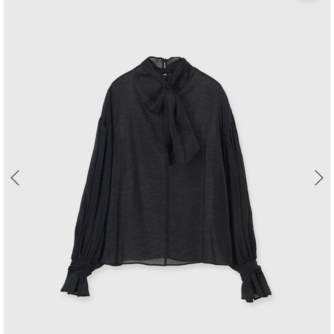 anuans ハイネックシアーボウタイブラウス　BLACK 新品 アニュアンス