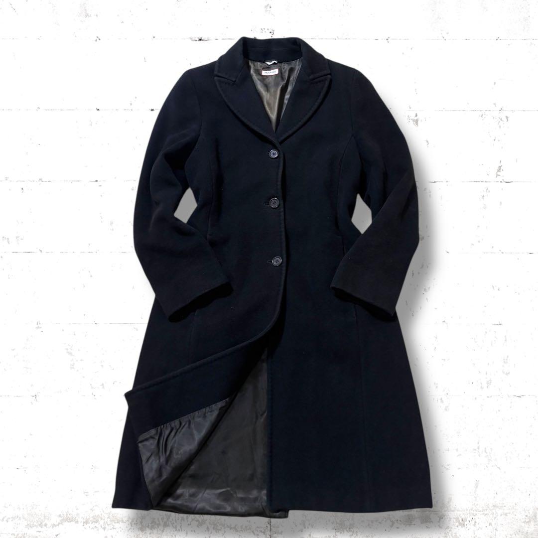 イタリア製　MAX&CO 高級　アンゴラ　ウール　ロング　コート　女優襟