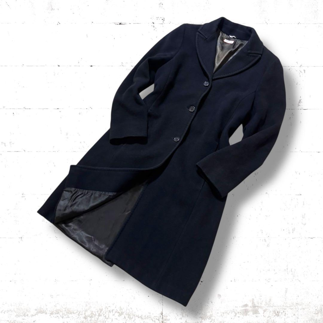 イタリア製　MAX&CO 高級　アンゴラ　ウール　ロング　コート　女優襟