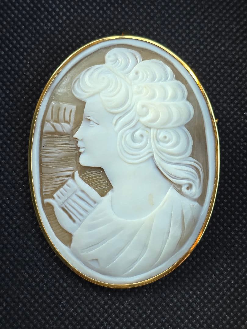 金高騰中 k18 シェルカメオ ペンダントトップ ブローチ アンティーク