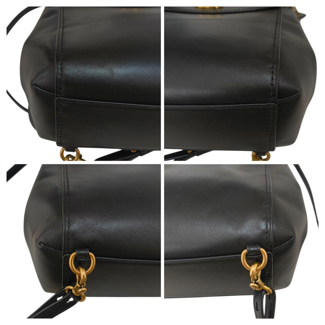 希少✨ コーチ リュック パーカー レザー ターンロック チェーン ブラック