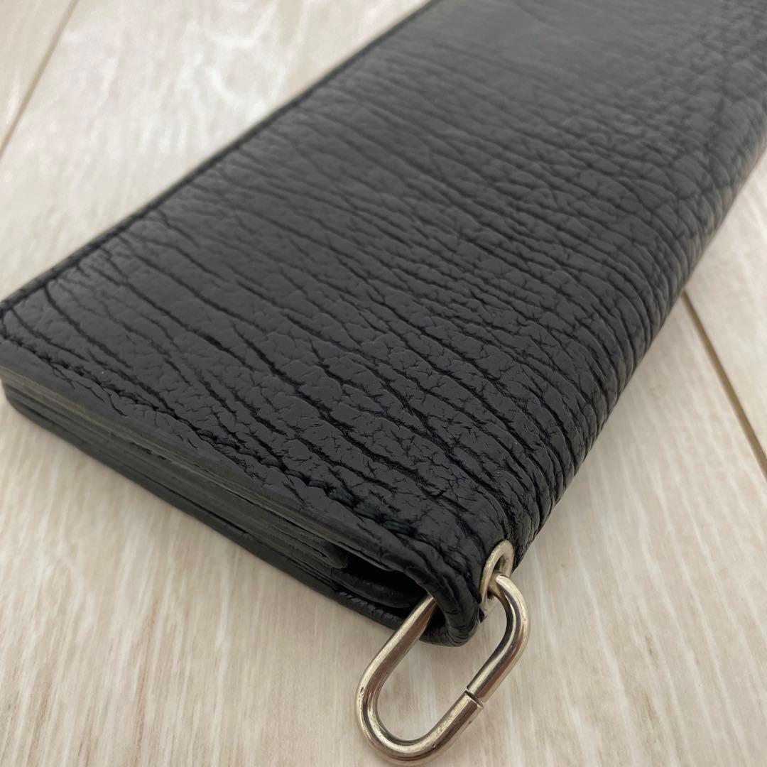 Dolce Vita 長財布 シャークスキン 鮫 レザー ブラック