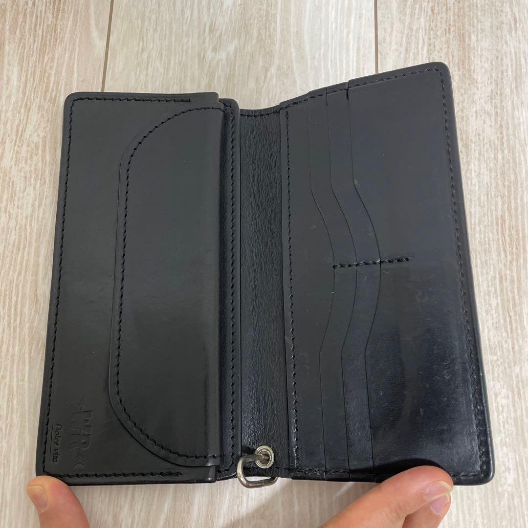 Dolce Vita 長財布 シャークスキン 鮫 レザー ブラック