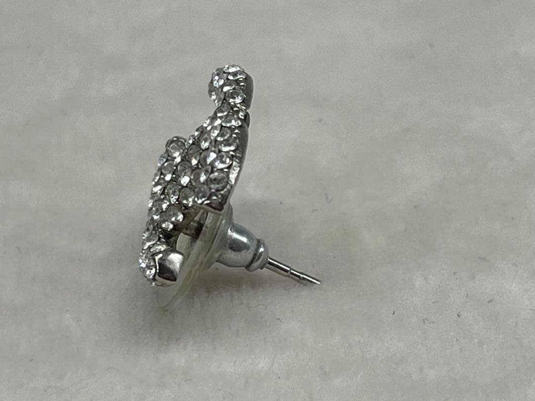 Chanel シャネル CC ロゴ スタッド ピアス クリスタル シルバー