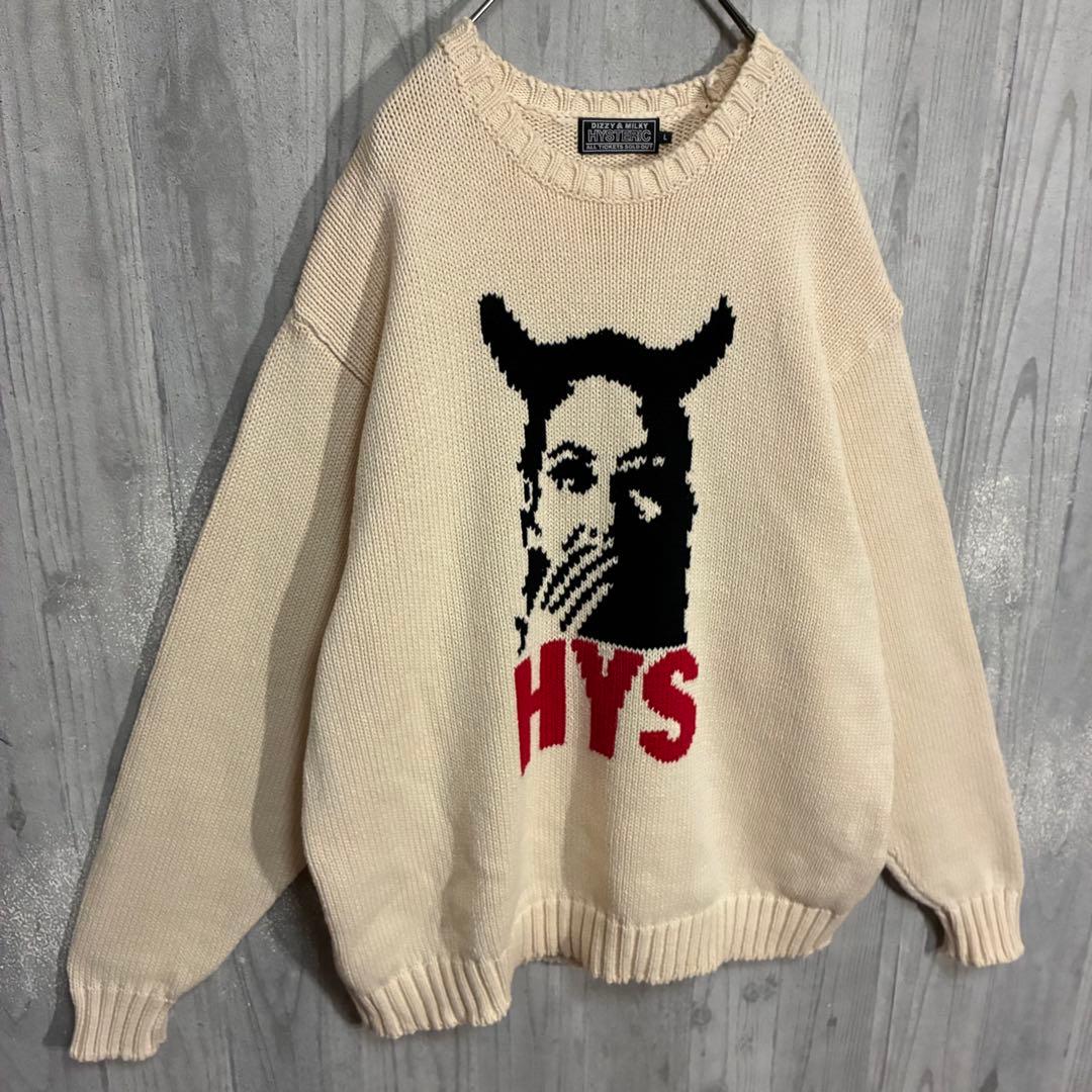 【最高デザイン】ヒステリックグラマー　デビルガールロゴ　コットンニット　L