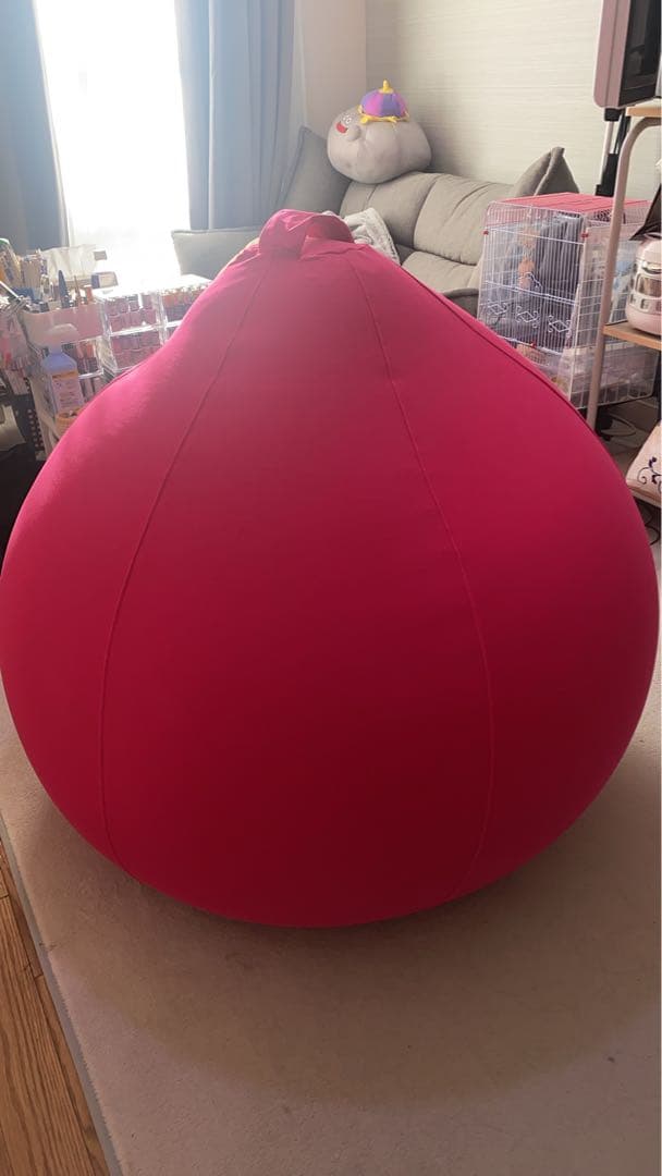 ビーズクッション 丸型 ピンク