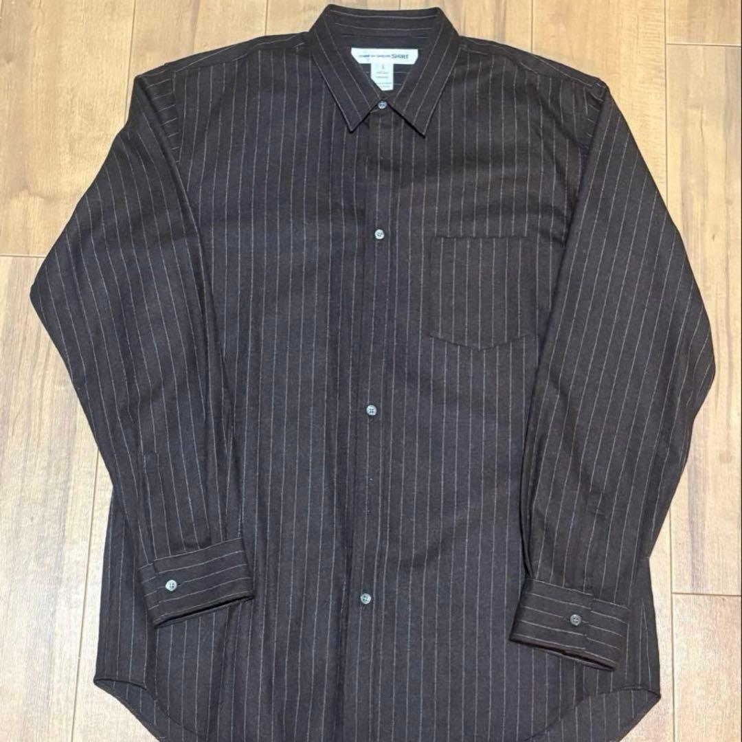 COMME des GARCONS SHIRT ブラウン　ストライプ　ウール