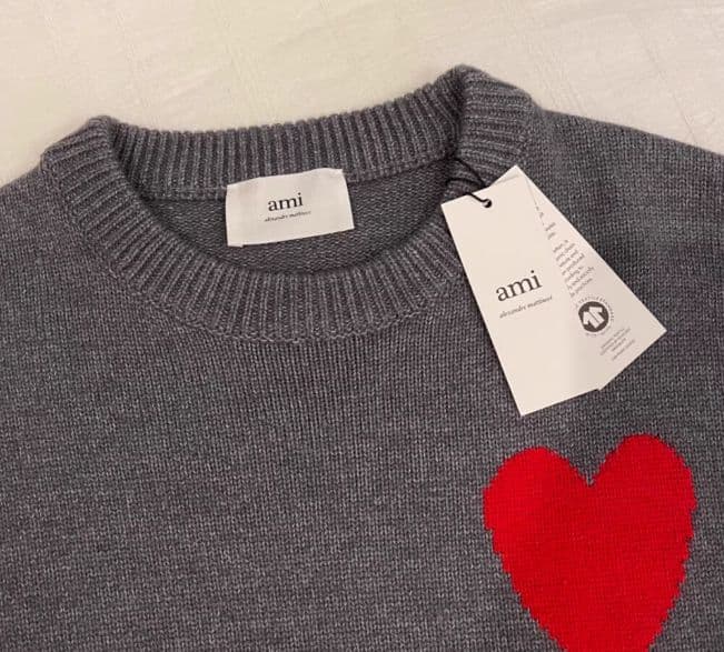 AMI PARIS ハート刺繍 セーター 男女兼用 L