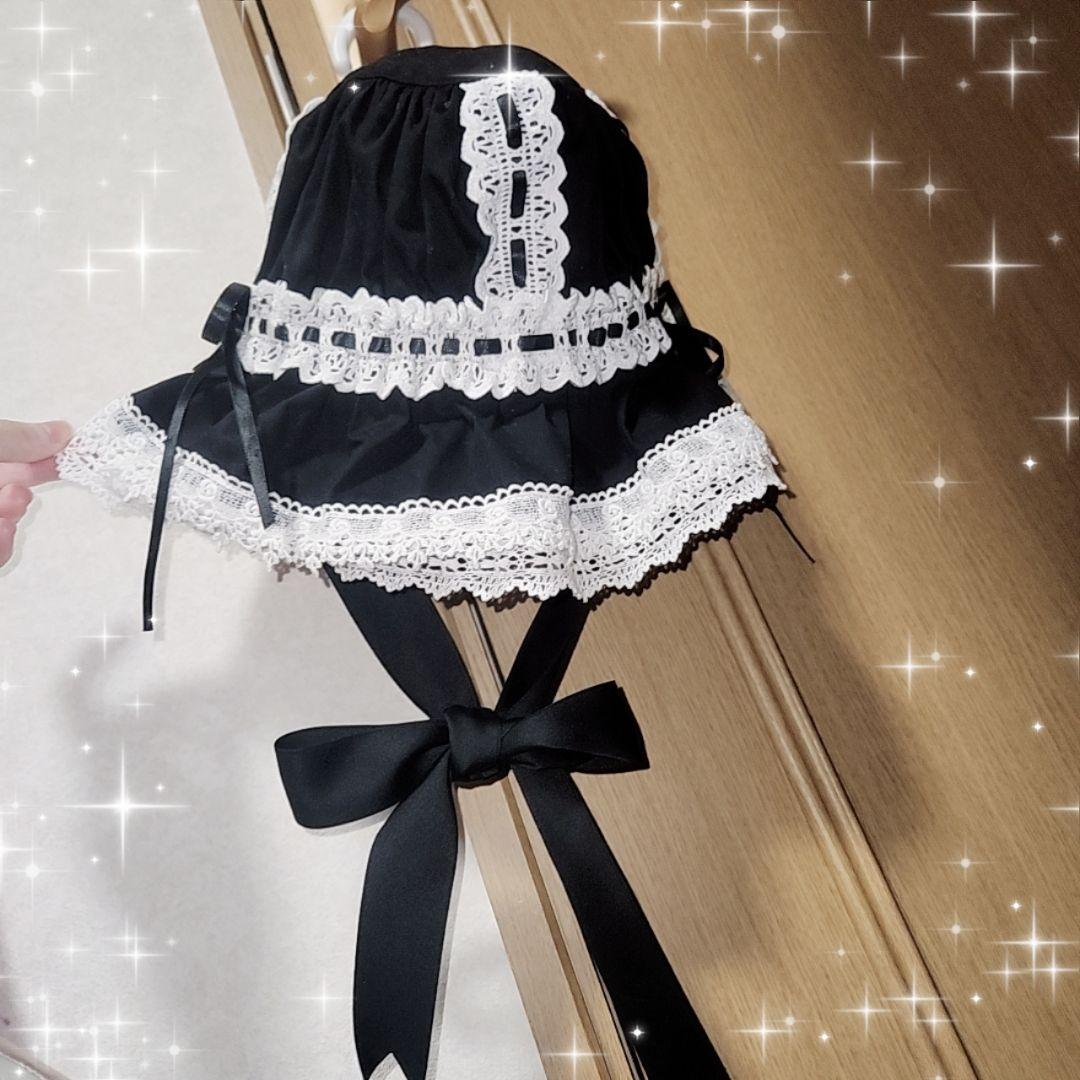 期間限定お値下げ中！フリルメイドキャップ 黒×白 ロリィタ BABYアリパイ