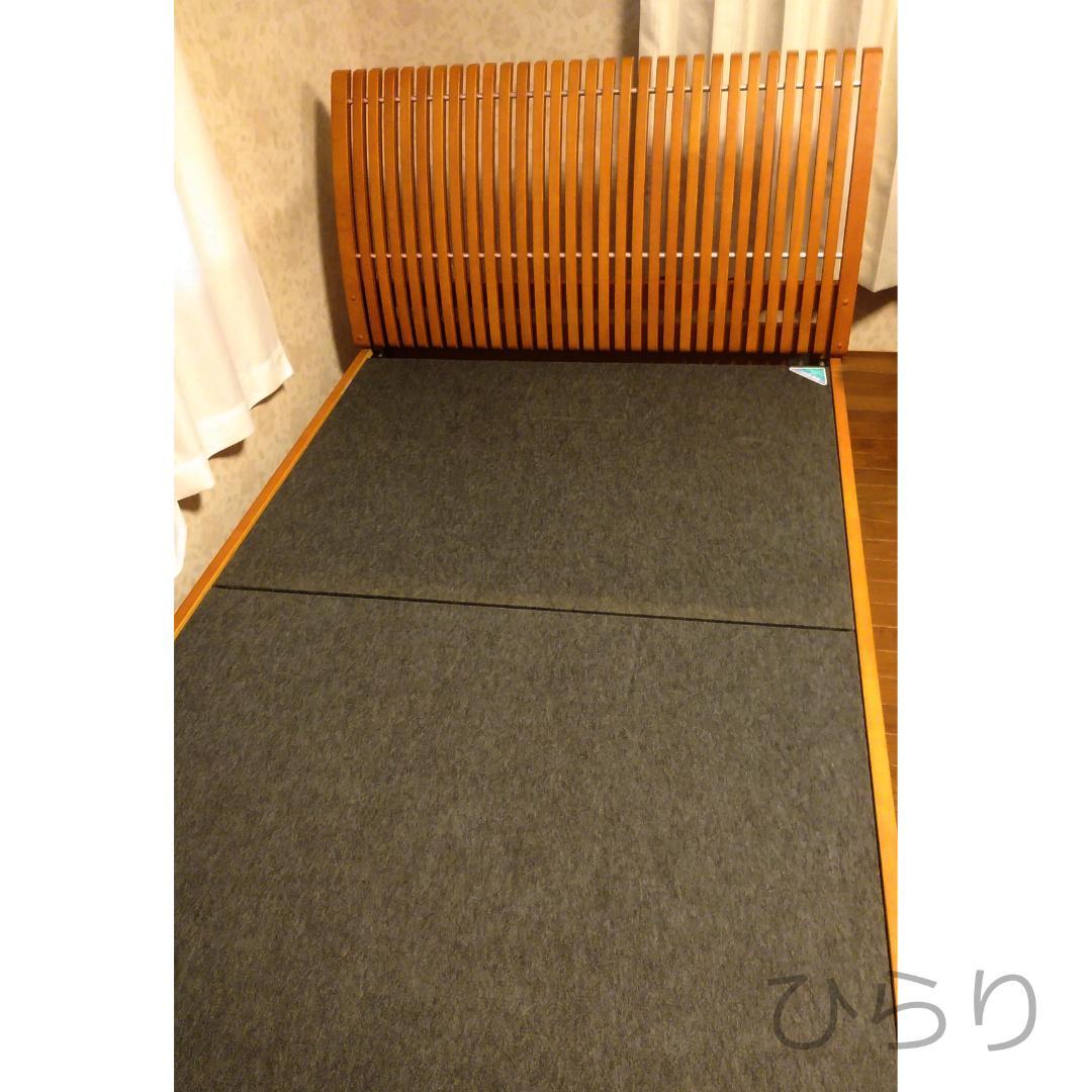 縦格子ヘッドボード セミダブルベッドフレーム