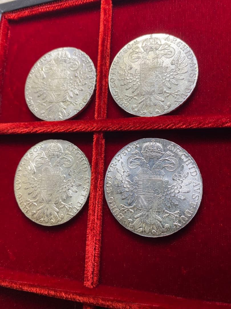 4枚セット！'1780年'オーストリア マリアテリジア リストライクターラー銀貨
