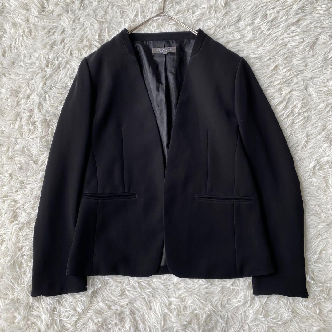 UNITED ARROWS ノーカラー セットアップ　スーツ　ブラック　36 S