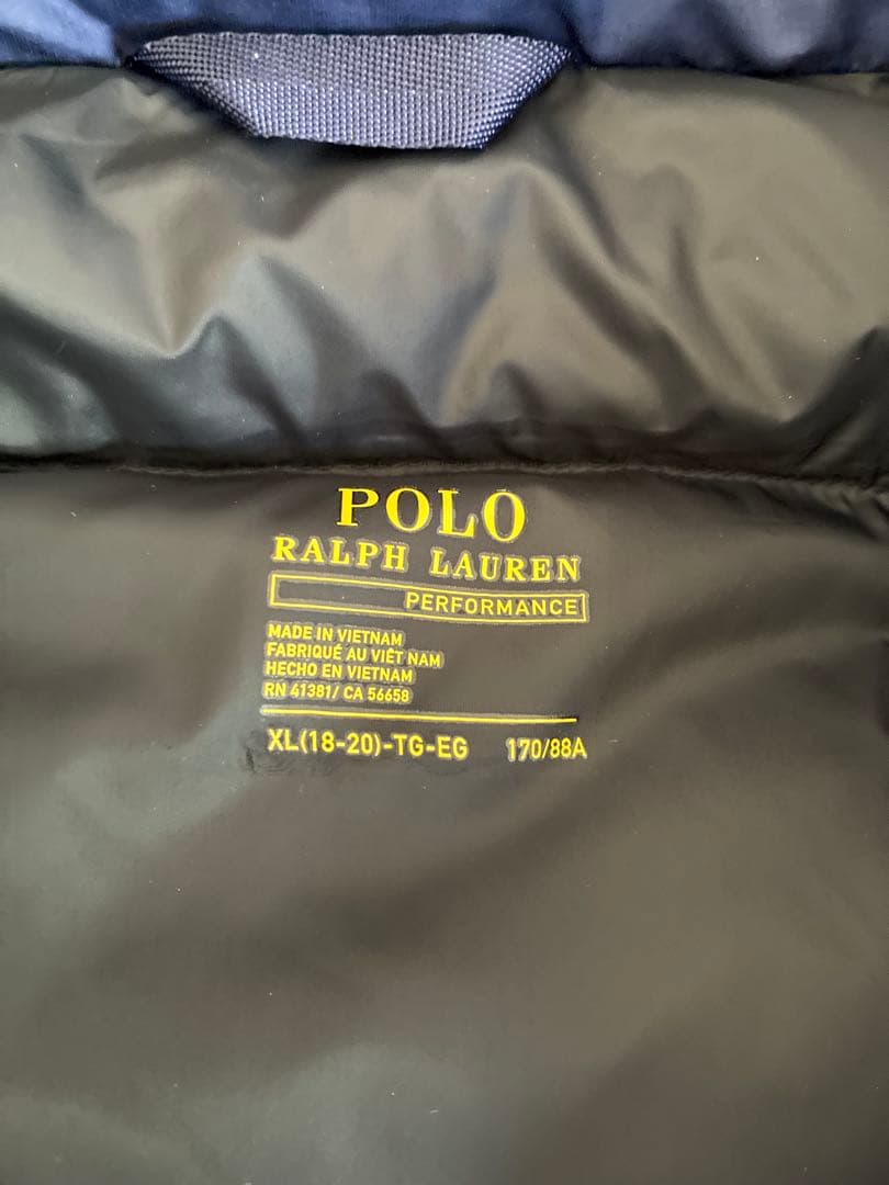 POLO RALPH LAUREN フード付きダウンジャケット XL ネイビー