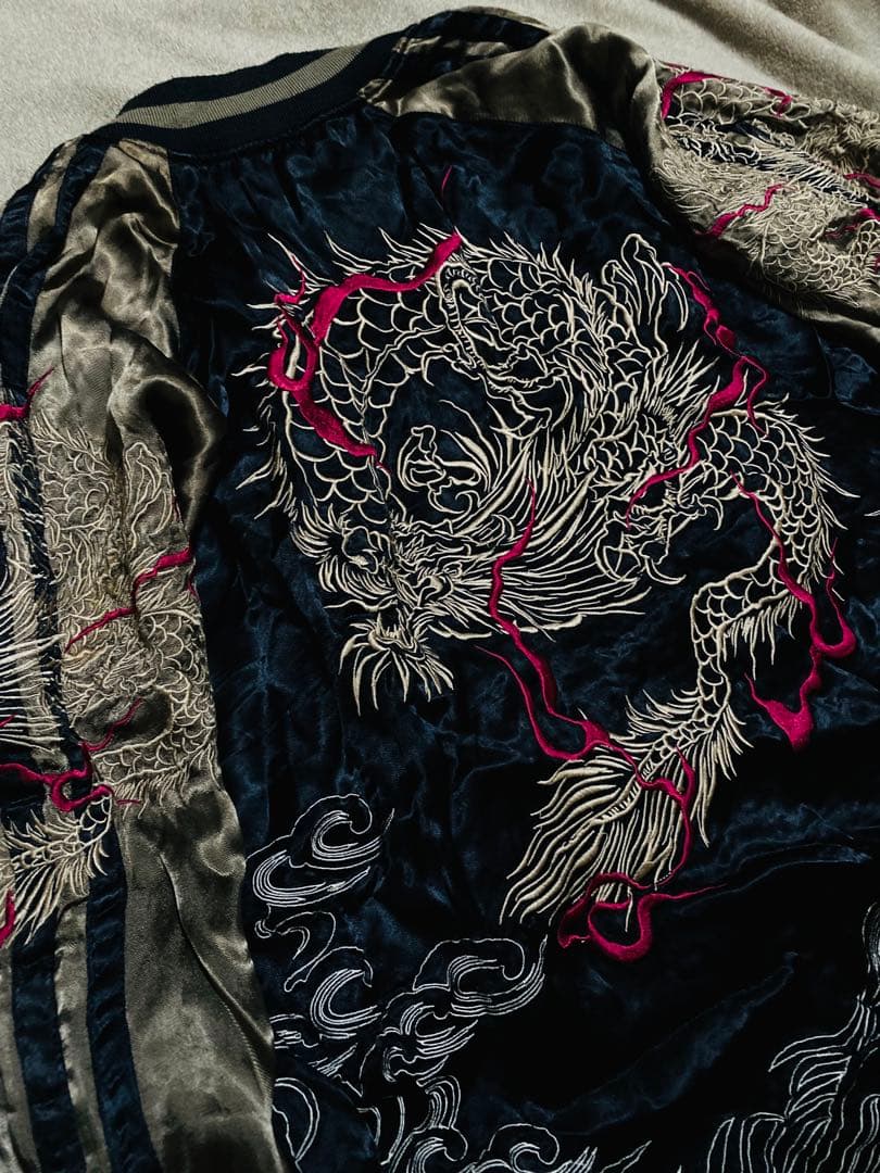 ORIENTAL ２面用 龍 桜 日本限定 スカジャン unisex レーヨン