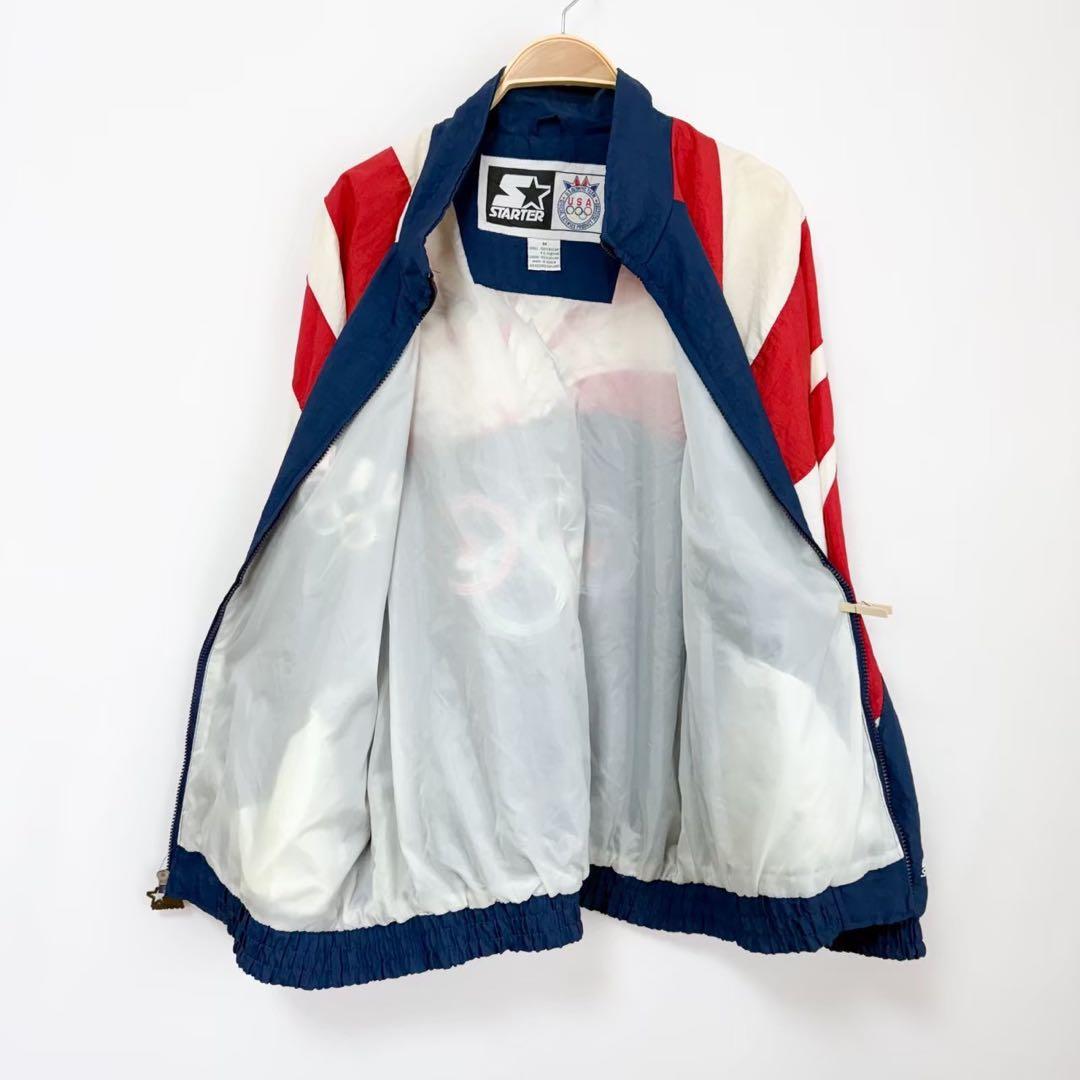 希少 90s USA オリンピック ナイロンジャケット イーグル刺繍 S35b