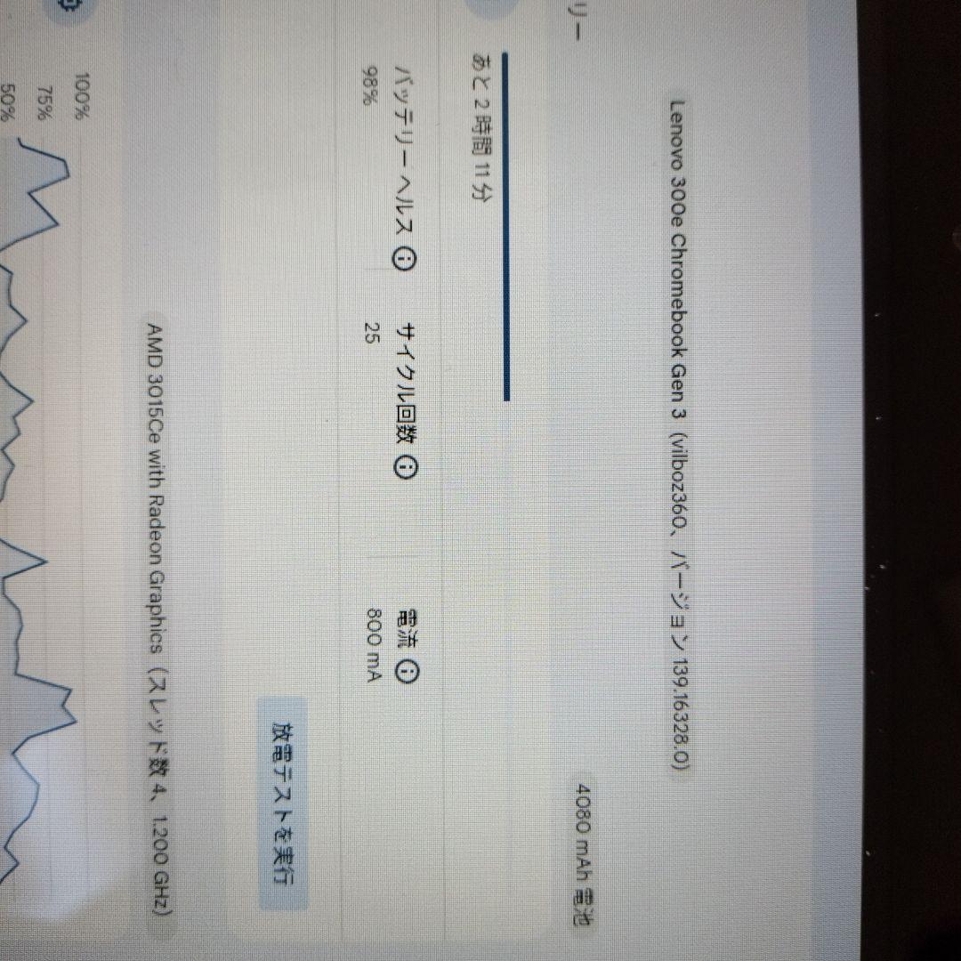 Lenovo 300e Chromebook Gen 3　充電ケーブル付属