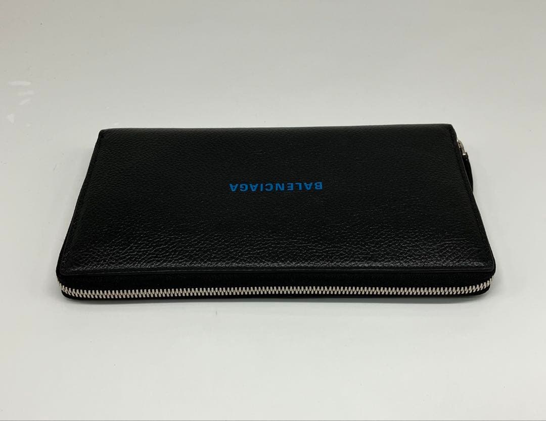 ⭐️ 極美品 バレンシアガ エブリデイ ロゴ ラウンドファスナー 長財布 ブラック