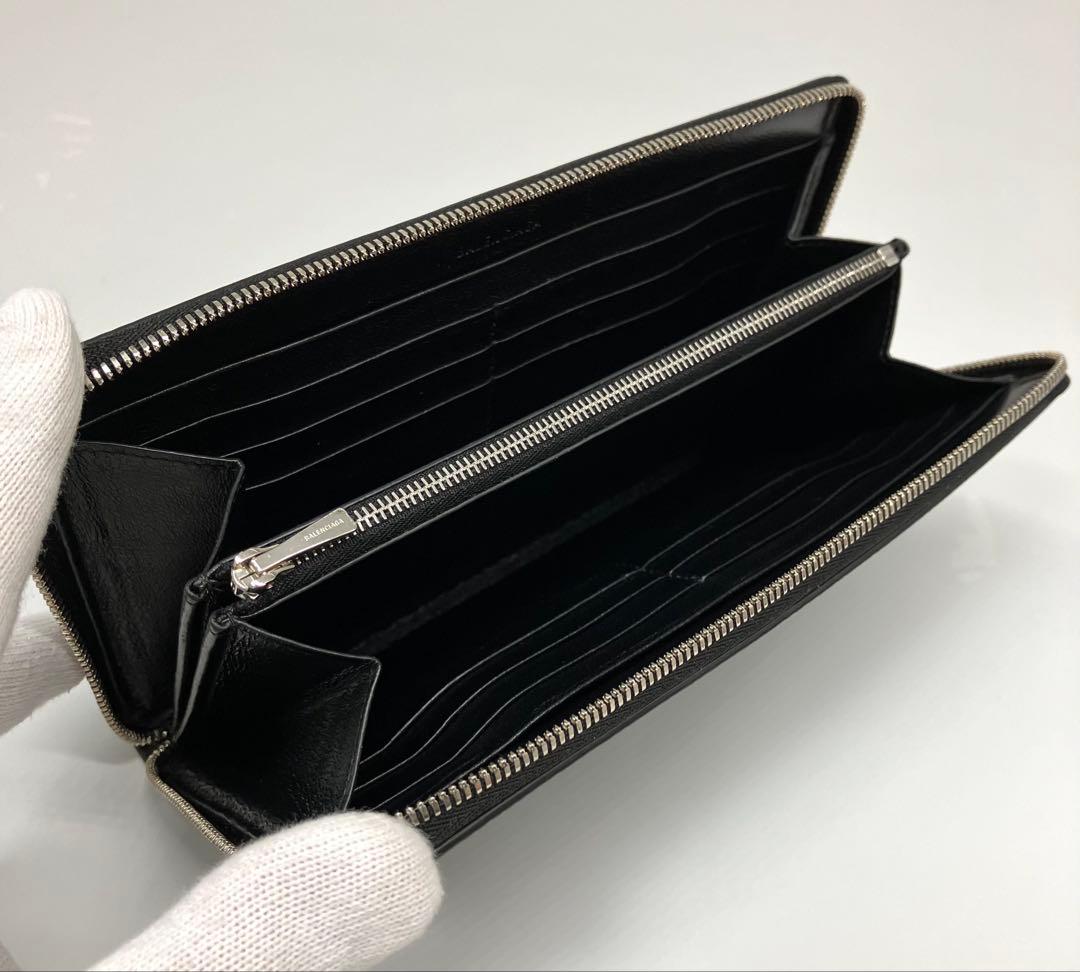 ⭐️ 極美品 バレンシアガ エブリデイ ロゴ ラウンドファスナー 長財布 ブラック
