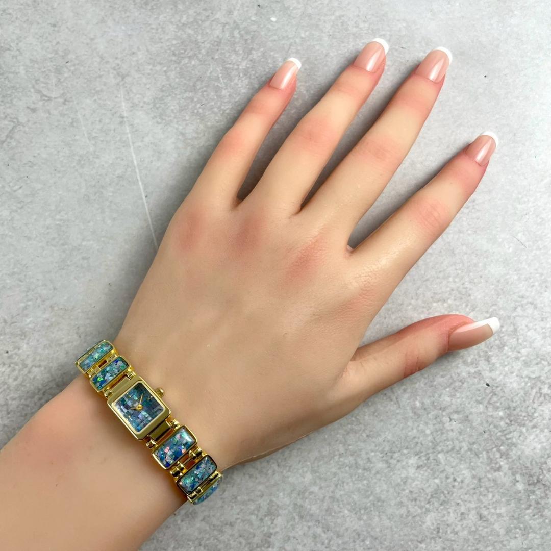 美品 超希少時計 VEXCEL ヴェクセル モザイクオパール 0Y003クォーツ