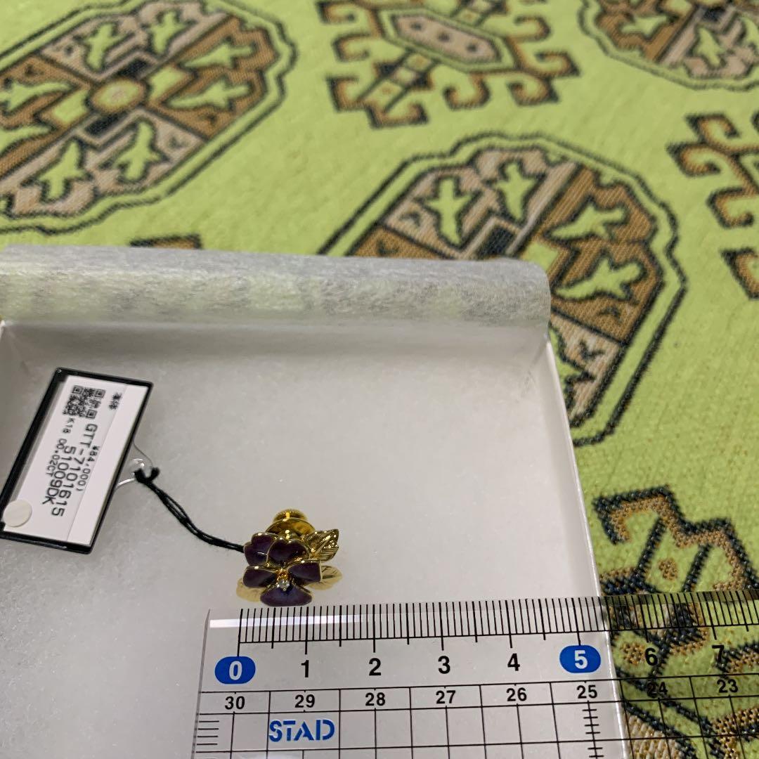 ブローチ　k18 シッポウ　パンジー