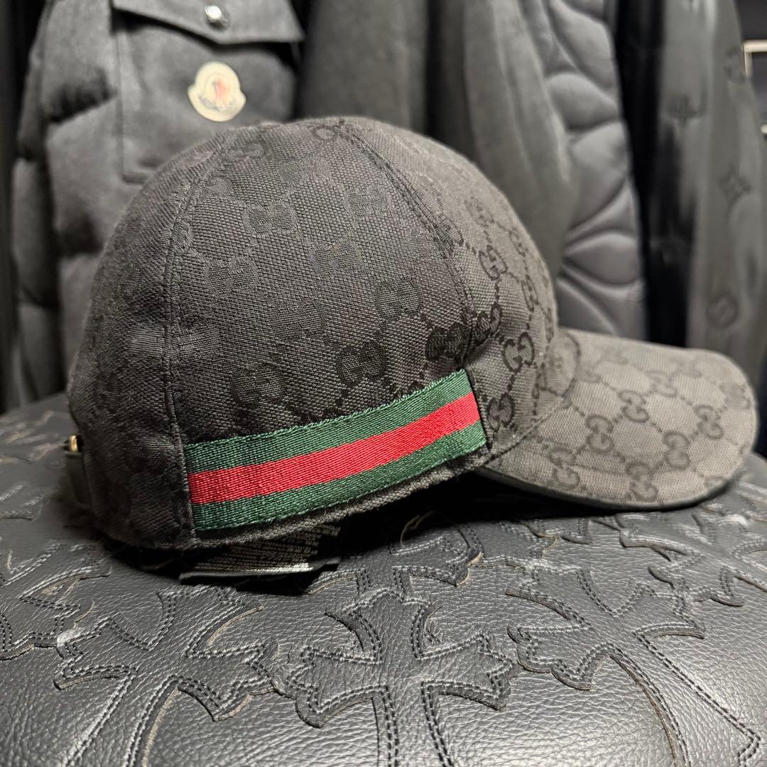 Gucci ブラック GGパターン キャップ