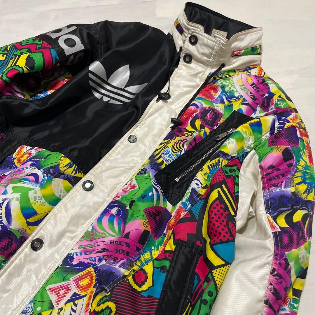 レア　80s adidas トレフォイル　総柄　中綿 スキージャケット　XL
