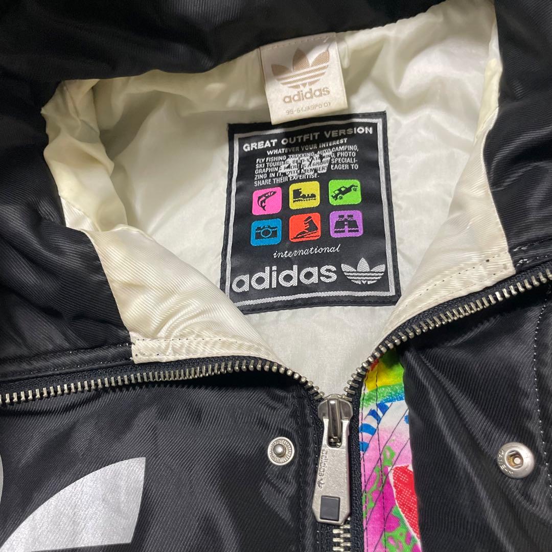 レア　80s adidas トレフォイル　総柄　中綿 スキージャケット　XL