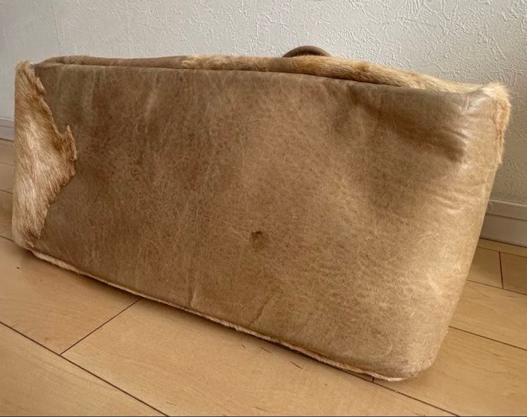 Jas-M.B. ハラコ/レザー ボストンバッグ