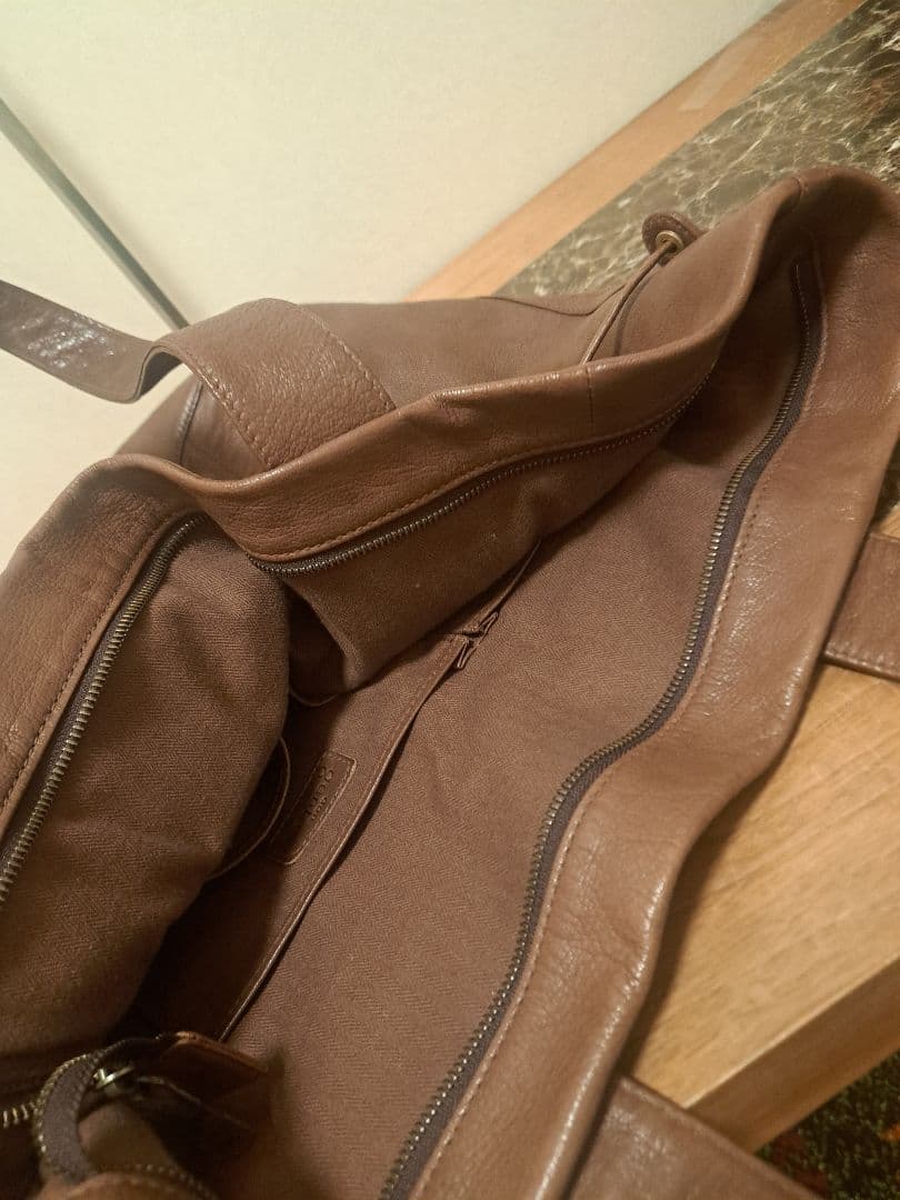 【未使用】メンズ　dan genten ブラウンレザートートバッグ