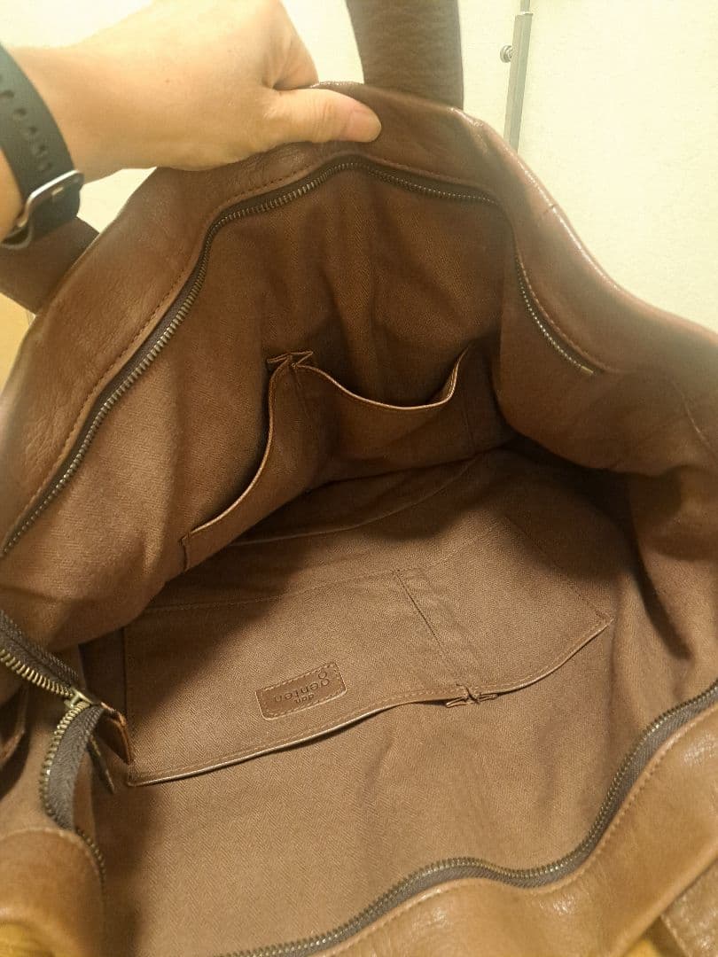 【未使用】メンズ　dan genten ブラウンレザートートバッグ