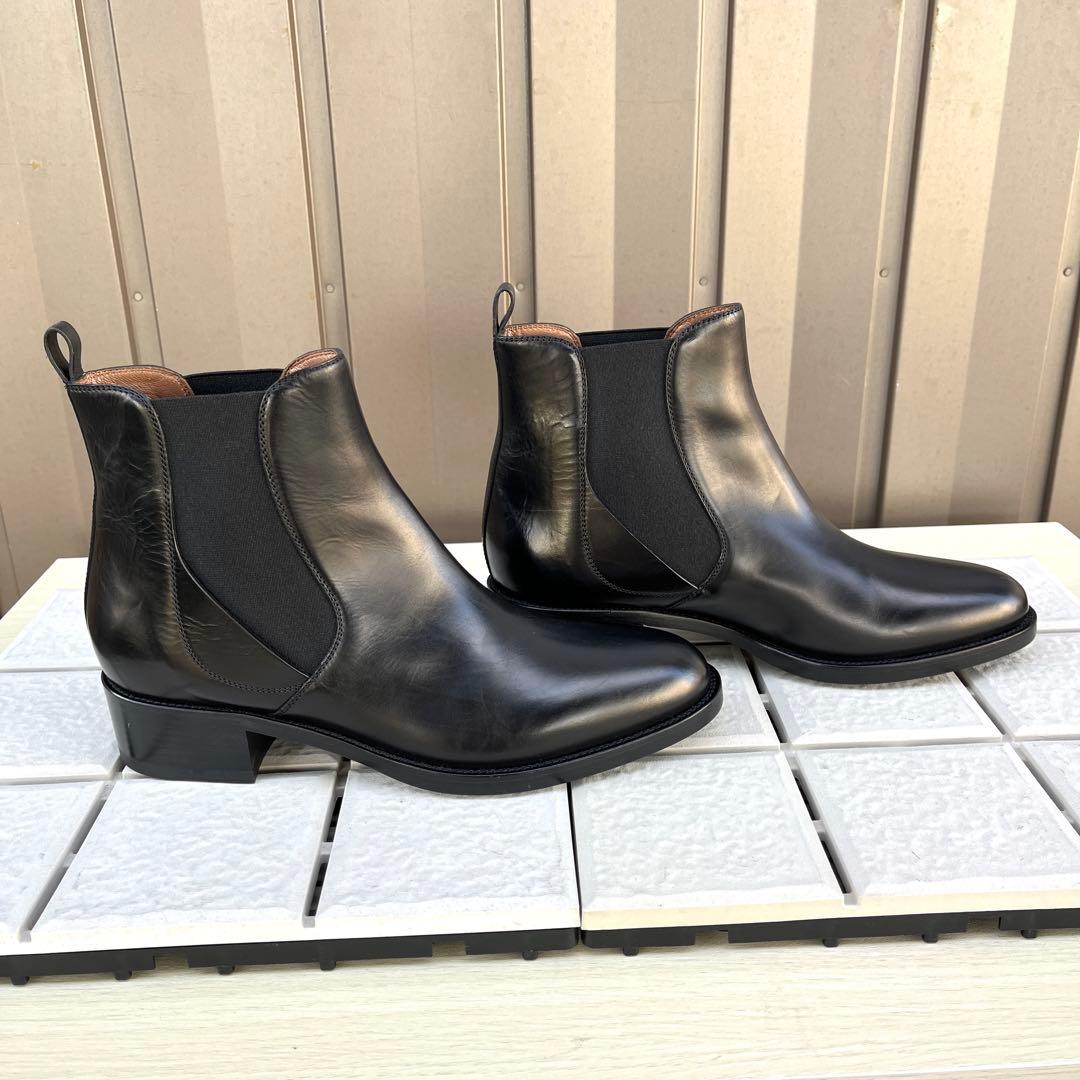 39 SARTORE サイドゴア　ショートブーツ　黒　大きいサイズ　25.5