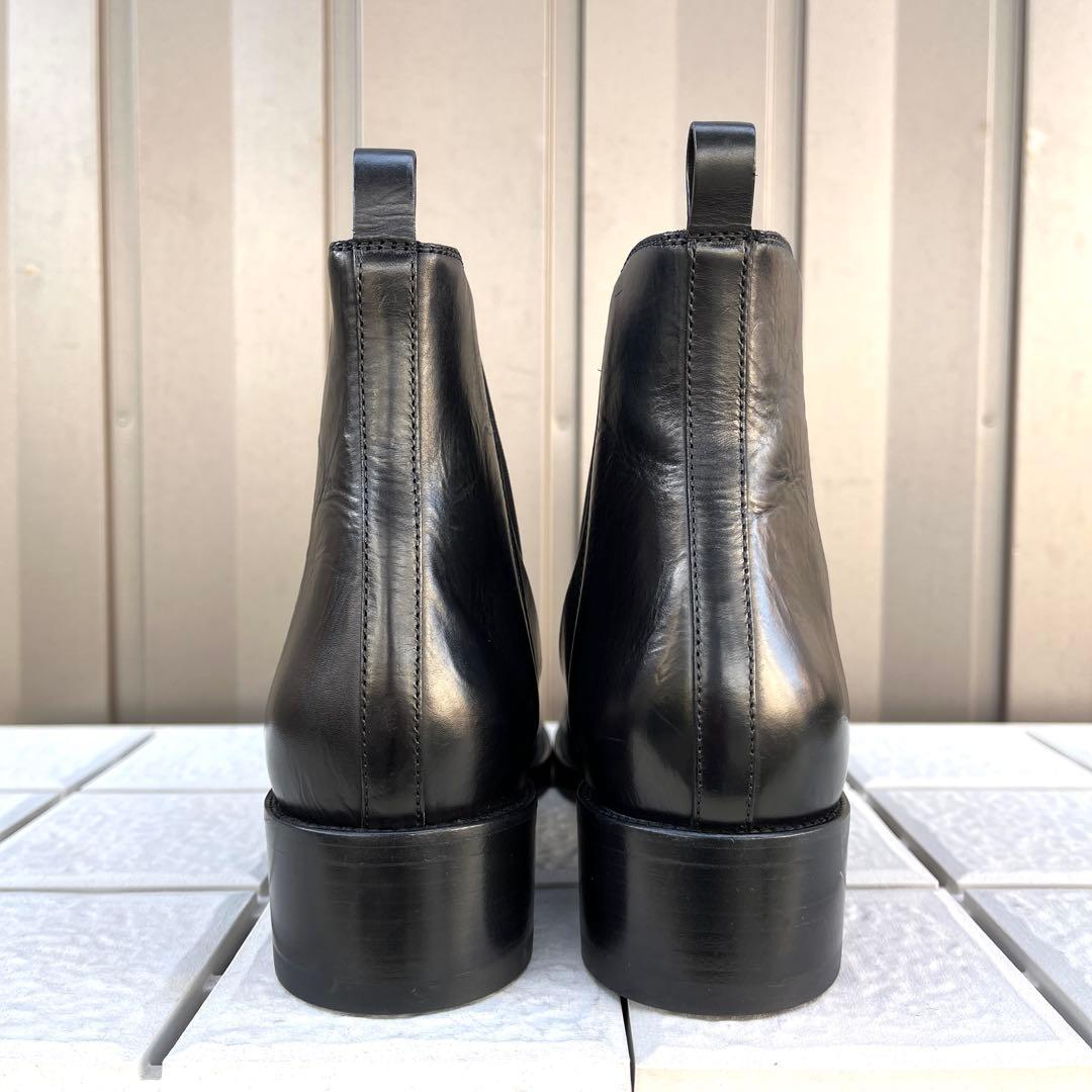 39 SARTORE サイドゴア　ショートブーツ　黒　大きいサイズ　25.5