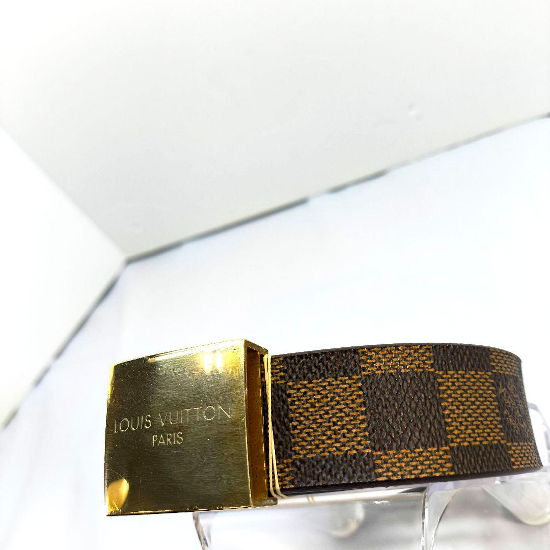 ルイヴィトン ダミエ エヌベ サンチュール ベルト ゴールド金具