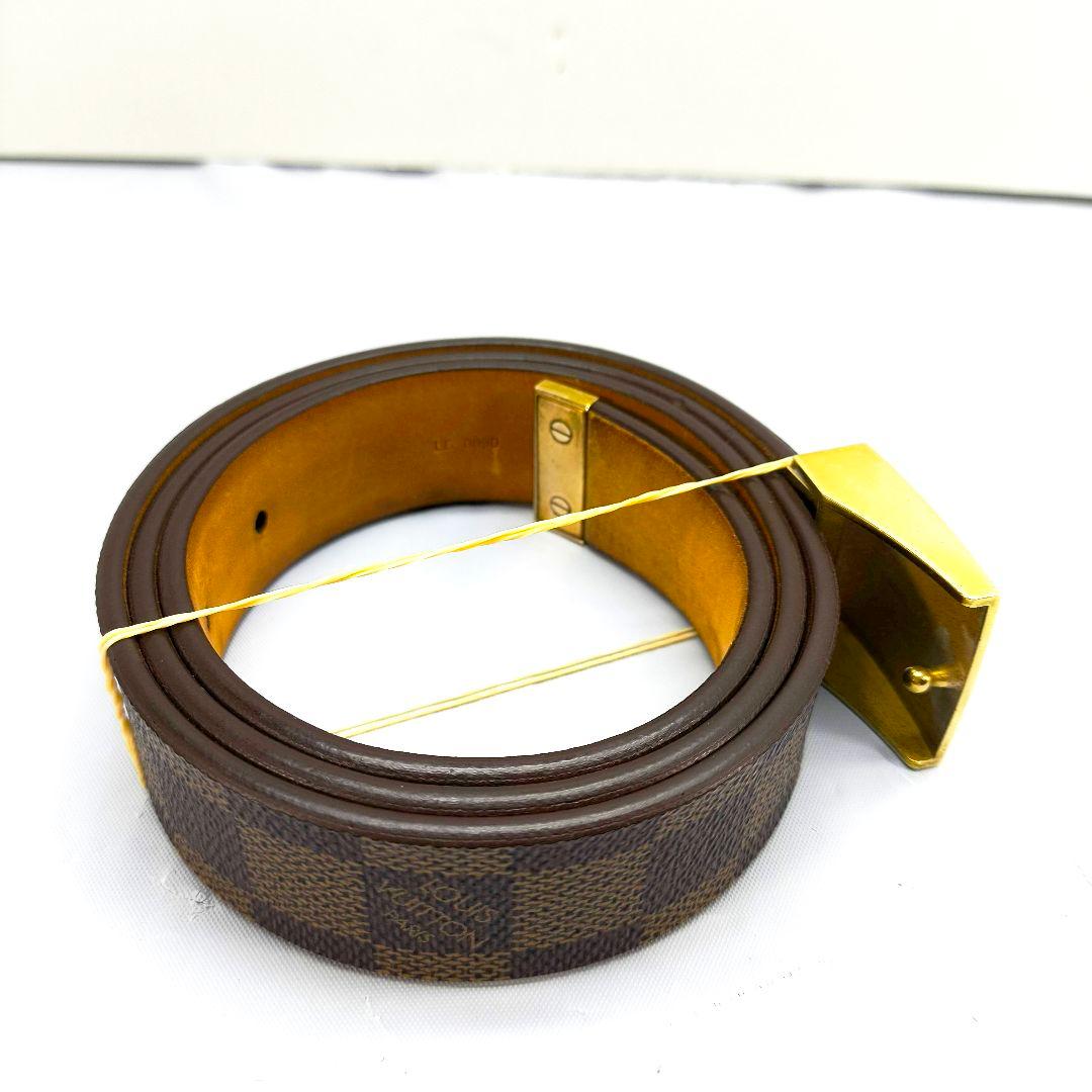 ルイヴィトン ダミエ エヌベ サンチュール ベルト ゴールド金具