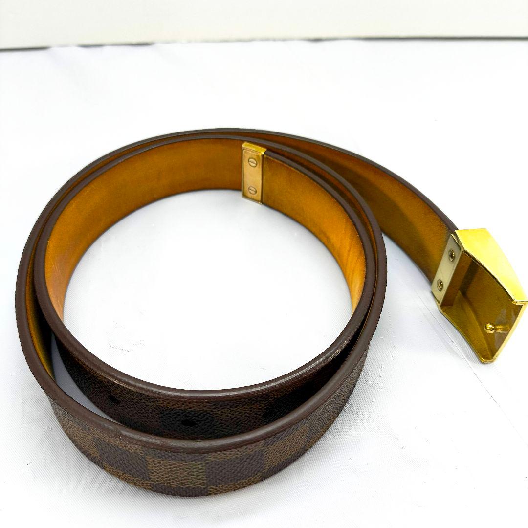 ルイヴィトン ダミエ エヌベ サンチュール ベルト ゴールド金具
