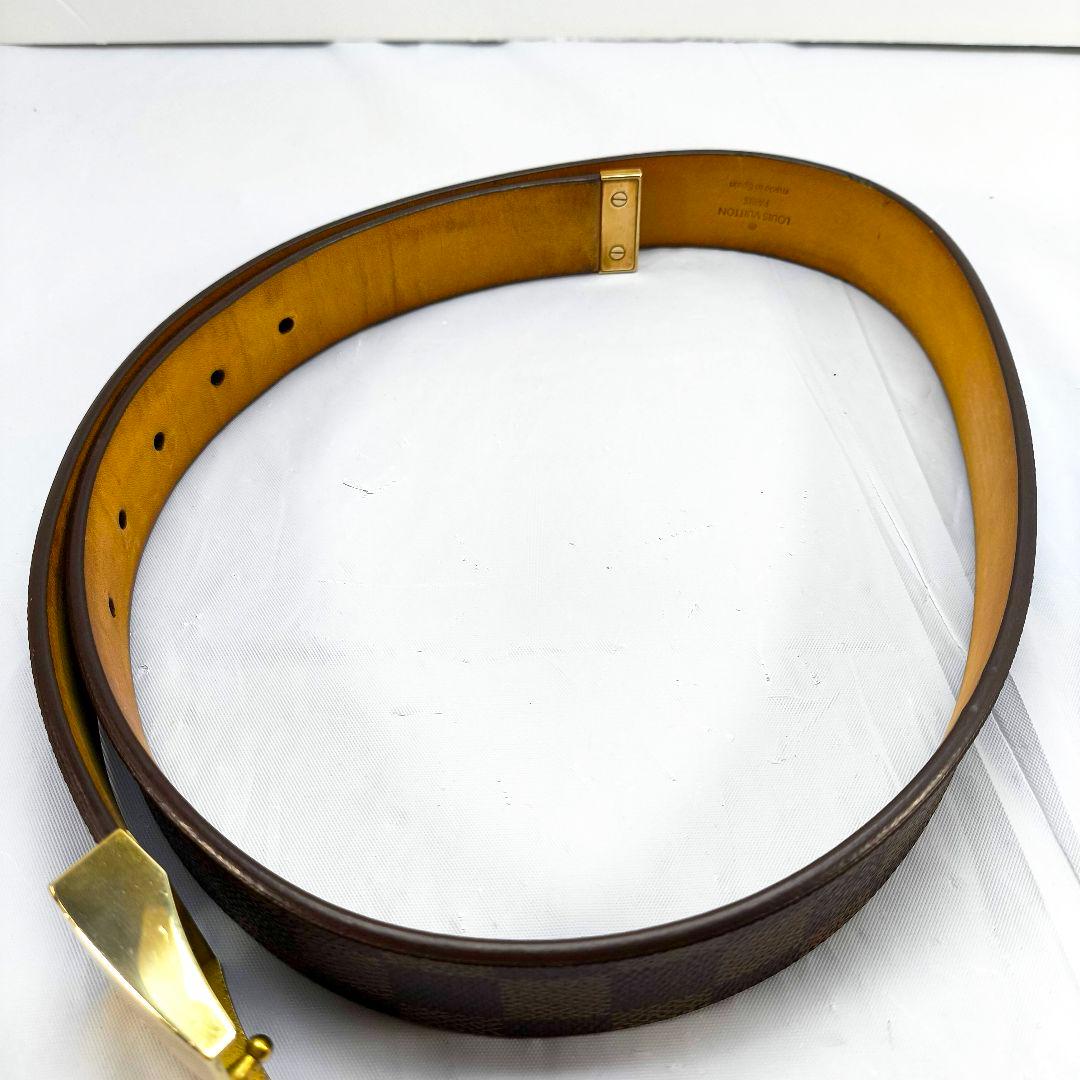 ルイヴィトン ダミエ エヌベ サンチュール ベルト ゴールド金具