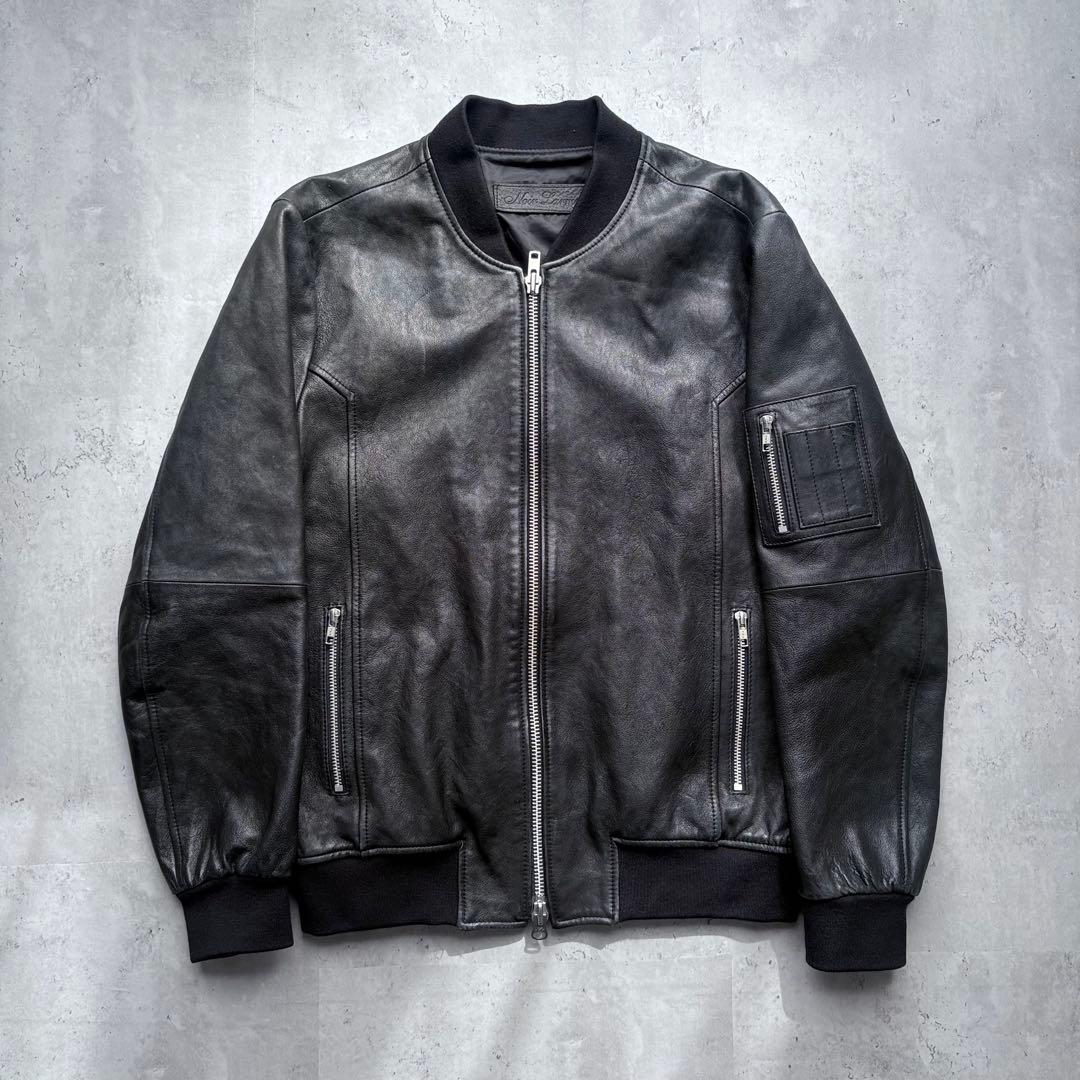 【Noir Larmes】イタリアラムレザー シングルライダースジャケット48