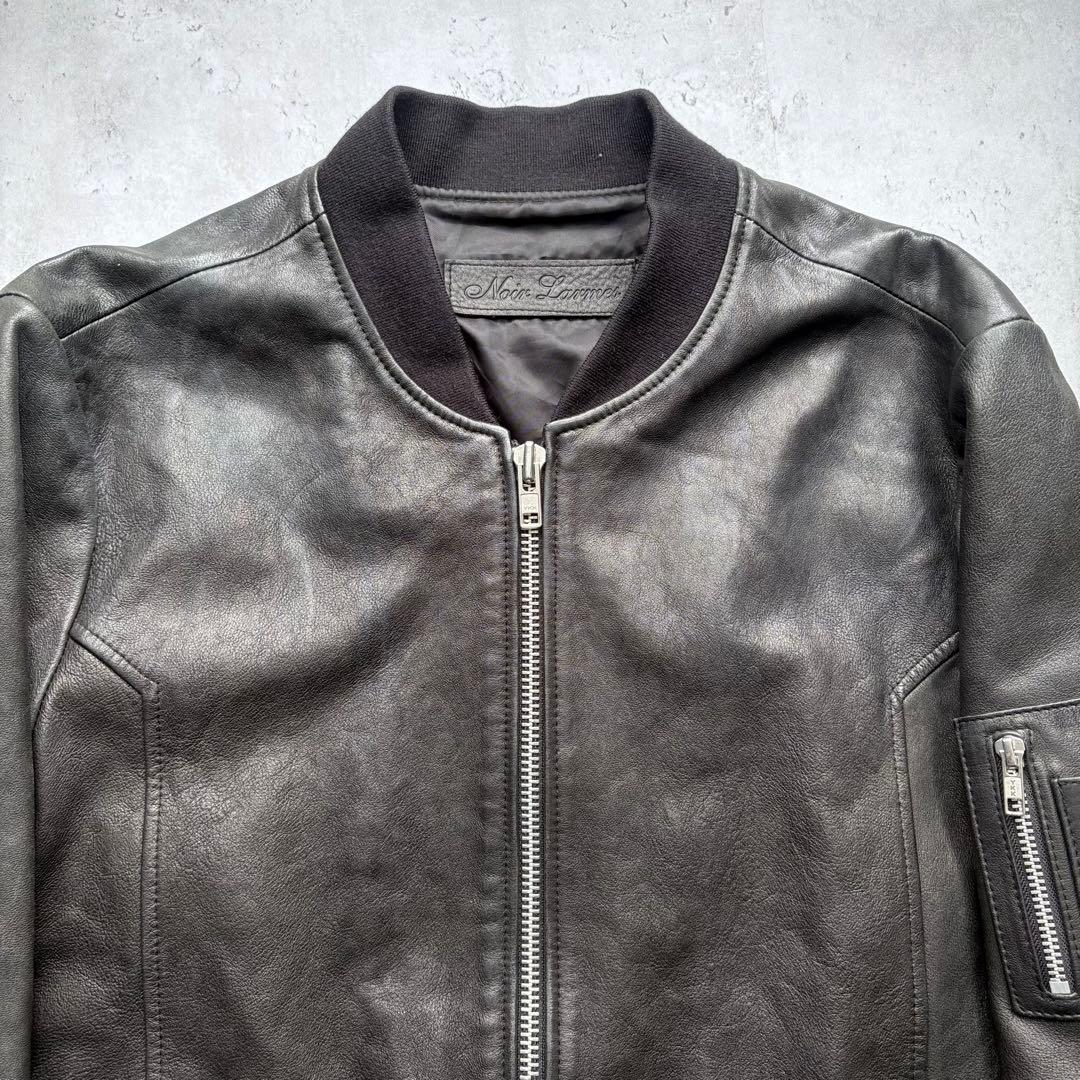 【Noir Larmes】イタリアラムレザー シングルライダースジャケット48