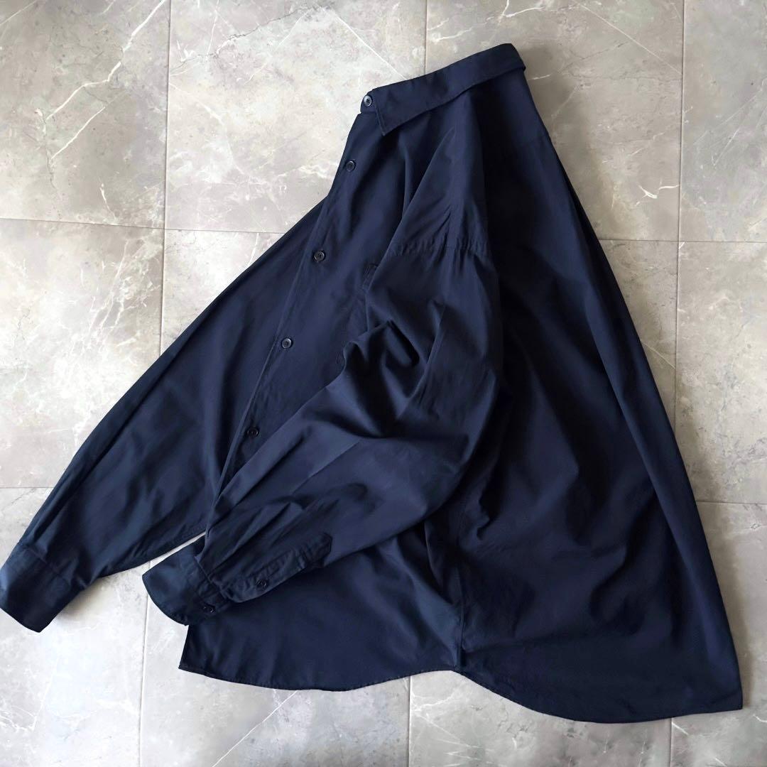 COMOLI 2022SSコモリシャツ ネイビー サイズM 2 ゆったり 大きめ