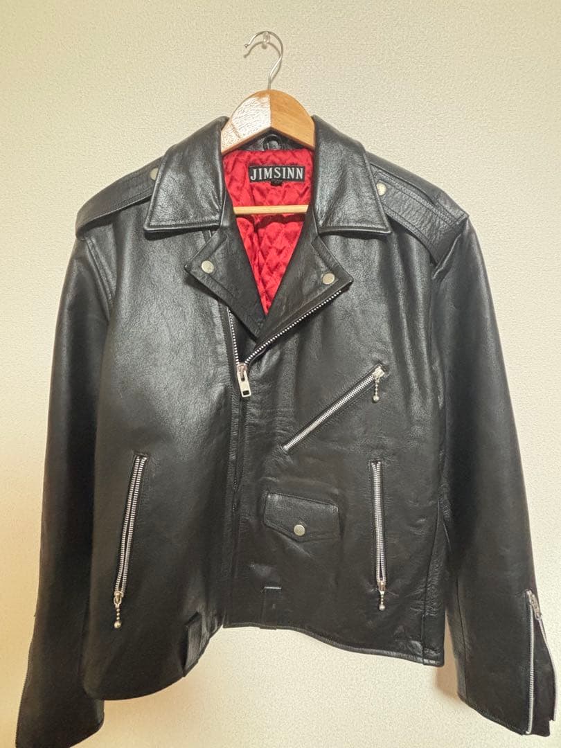 春*男様 JIMSINN ダブルライダースジャケット44 本革