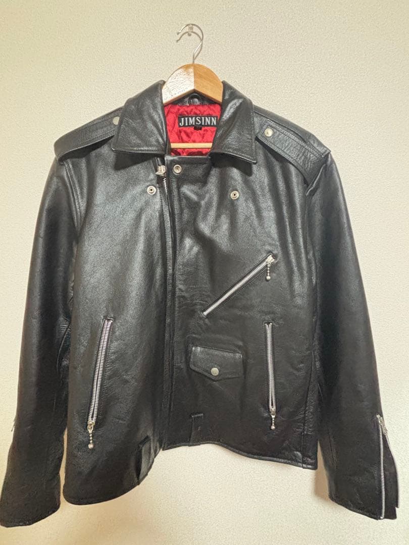 春*男様 JIMSINN ダブルライダースジャケット44 本革