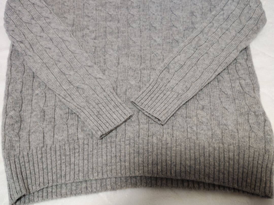 RALPH LAUREN クルーネックカシミヤ混ケーブルニット オーバーサイズ