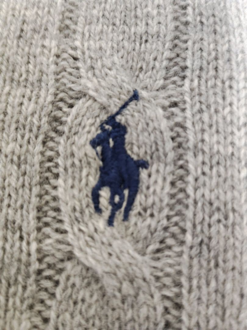 RALPH LAUREN クルーネックカシミヤ混ケーブルニット オーバーサイズ