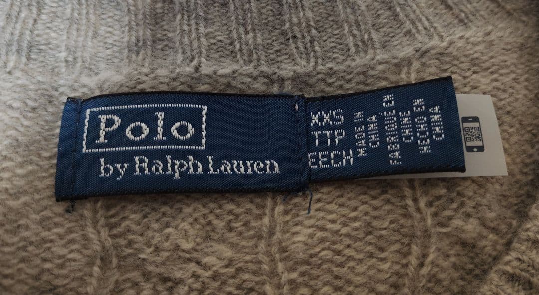 RALPH LAUREN クルーネックカシミヤ混ケーブルニット オーバーサイズ